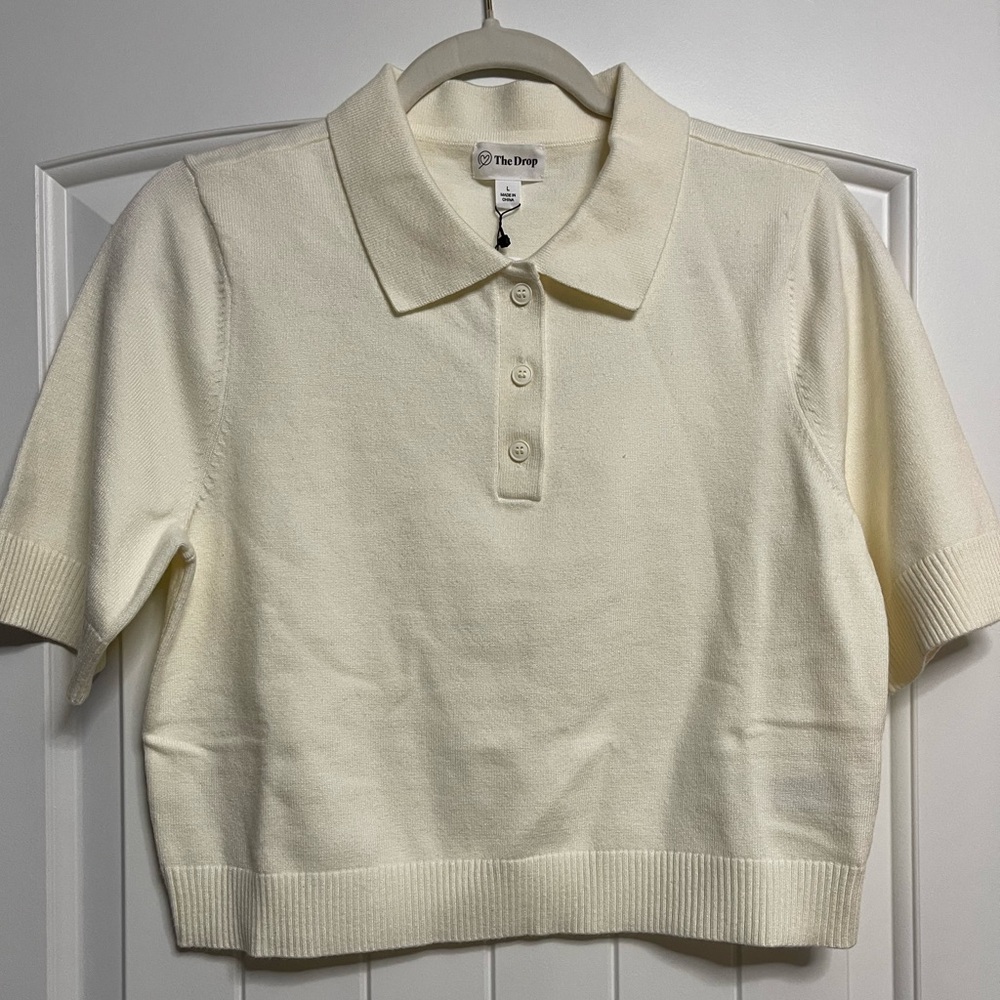The Drop Cream Polo Sweater Shirt